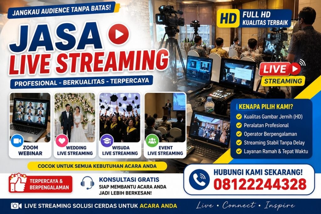 Jasa Live Streaming - Zoom Webinar - Wedding - Wisuda