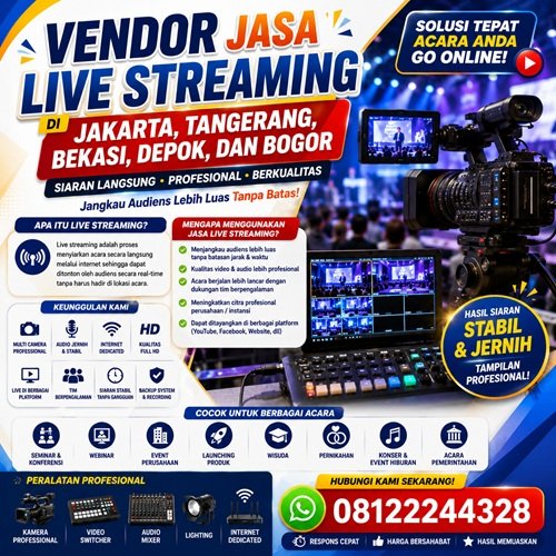 Vendor Jasa Live Streaming Di Jakarta , Tangerang , Bekasi , Depok , Dan Bogor